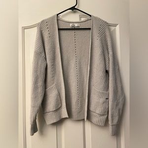 Hollister knit cardigan, grey with pockets